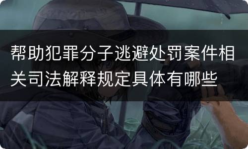 帮助犯罪分子逃避处罚案件相关司法解释规定具体有哪些