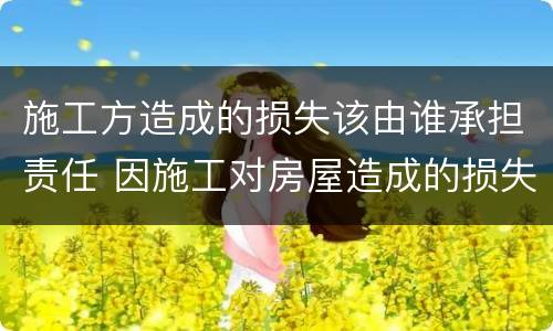 施工方造成的损失该由谁承担责任 因施工对房屋造成的损失谁来负责