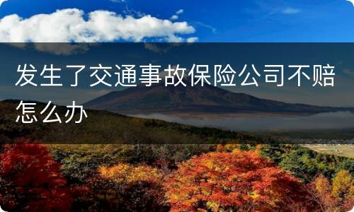 发生了交通事故保险公司不赔怎么办