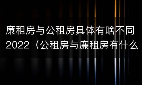 廉租房与公租房具体有啥不同2022（公租房与廉租房有什么不同）