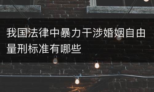 我国法律中暴力干涉婚姻自由量刑标准有哪些