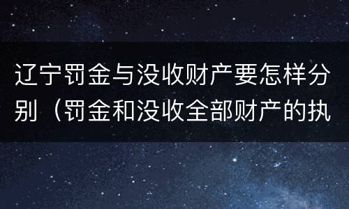辽宁罚金与没收财产要怎样分别（罚金和没收全部财产的执行顺序）