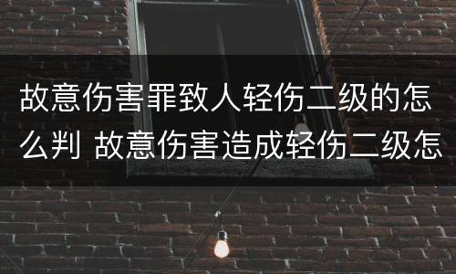 故意伤害罪致人轻伤二级的怎么判 故意伤害造成轻伤二级怎么判刑