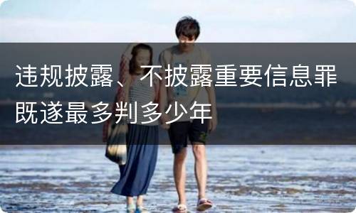 违规披露、不披露重要信息罪既遂最多判多少年