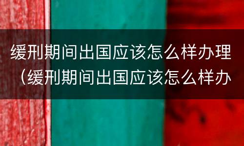 缓刑期间出国应该怎么样办理（缓刑期间出国应该怎么样办理签证）