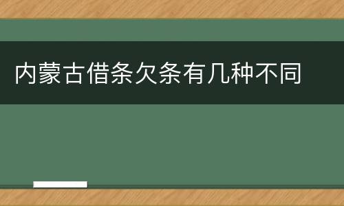 内蒙古借条欠条有几种不同