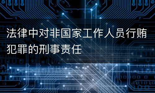 法律中对非国家工作人员行贿犯罪的刑事责任