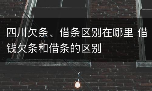 四川欠条、借条区别在哪里 借钱欠条和借条的区别