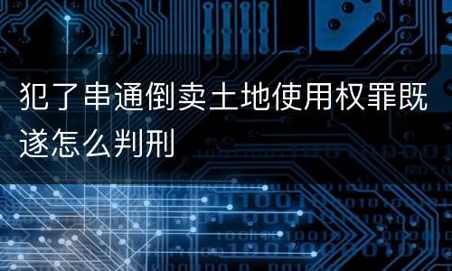 犯了串通倒卖土地使用权罪既遂怎么判刑