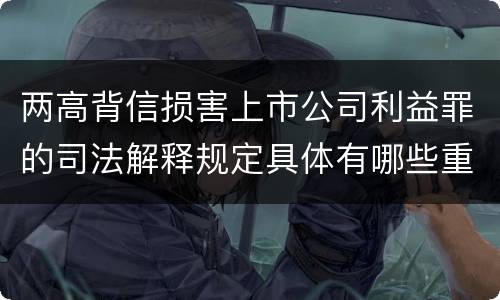 两高背信损害上市公司利益罪的司法解释规定具体有哪些重要内容