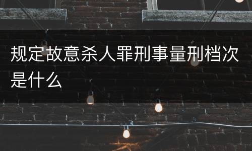 规定故意杀人罪刑事量刑档次是什么