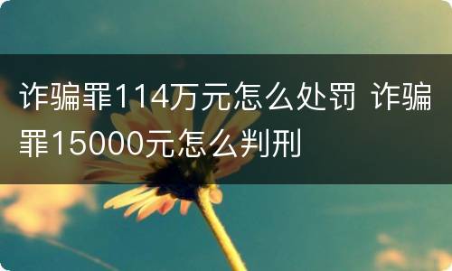 诈骗罪114万元怎么处罚 诈骗罪15000元怎么判刑