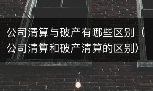 公司清算与破产有哪些区别（公司清算和破产清算的区别）