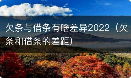 欠条与借条有啥差异2022（欠条和借条的差距）