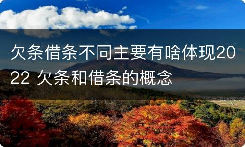 欠条借条不同主要有啥体现2022 欠条和借条的概念