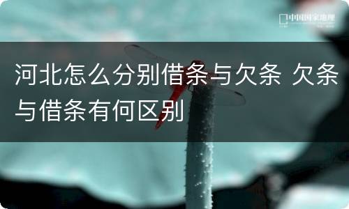 河北怎么分别借条与欠条 欠条与借条有何区别