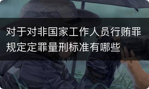 对于对非国家工作人员行贿罪规定定罪量刑标准有哪些