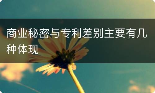 商业秘密与专利差别主要有几种体现