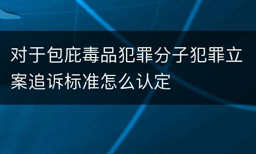 对于包庇毒品犯罪分子犯罪立案追诉标准怎么认定