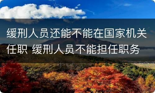 缓刑人员还能不能在国家机关任职 缓刑人员不能担任职务