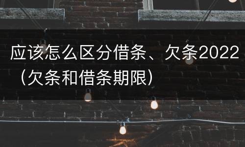 应该怎么区分借条、欠条2022（欠条和借条期限）