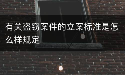 有关盗窃案件的立案标准是怎么样规定