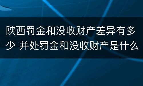 陕西罚金和没收财产差异有多少 并处罚金和没收财产是什么意思