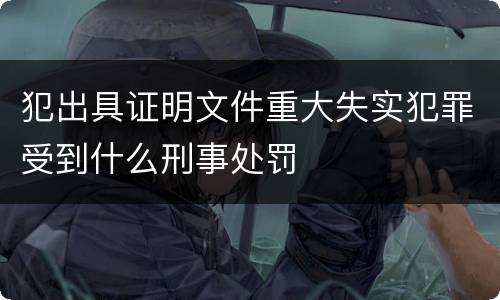 犯出具证明文件重大失实犯罪受到什么刑事处罚