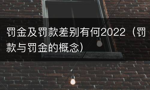 罚金及罚款差别有何2022（罚款与罚金的概念）