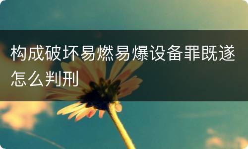 构成破坏易燃易爆设备罪既遂怎么判刑
