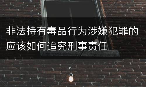 非法持有毒品行为涉嫌犯罪的应该如何追究刑事责任