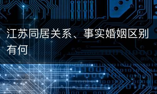 江苏同居关系、事实婚姻区别有何