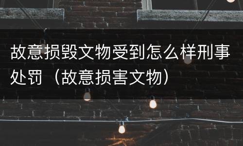 故意损毁文物受到怎么样刑事处罚（故意损害文物）