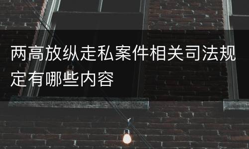两高放纵走私案件相关司法规定有哪些内容