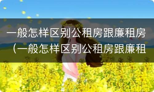 一般怎样区别公租房跟廉租房（一般怎样区别公租房跟廉租房的区别）