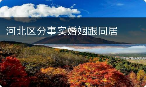 河北区分事实婚姻跟同居