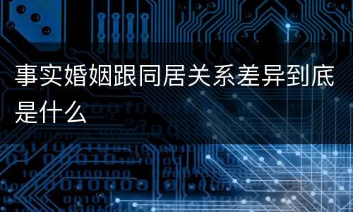 事实婚姻跟同居关系差异到底是什么