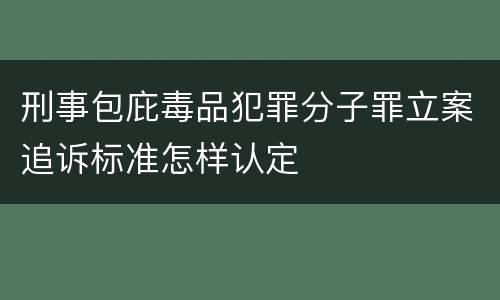 刑事包庇毒品犯罪分子罪立案追诉标准怎样认定