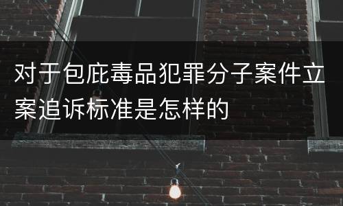 对于包庇毒品犯罪分子案件立案追诉标准是怎样的