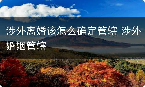 涉外离婚该怎么确定管辖 涉外婚姻管辖