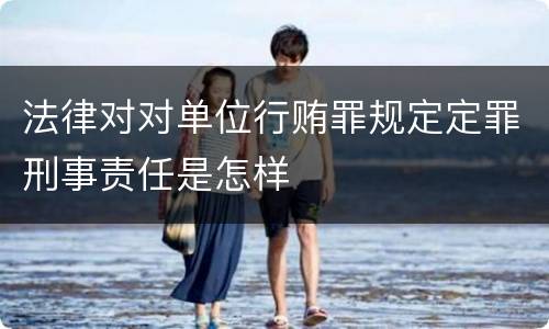 法律对对单位行贿罪规定定罪刑事责任是怎样