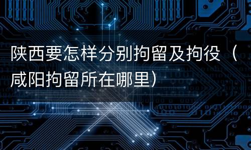 陕西要怎样分别拘留及拘役（咸阳拘留所在哪里）