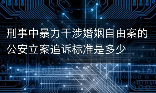 刑事中暴力干涉婚姻自由案的公安立案追诉标准是多少