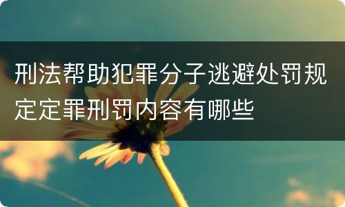 刑法帮助犯罪分子逃避处罚规定定罪刑罚内容有哪些