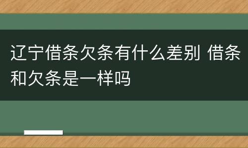 辽宁借条欠条有什么差别 借条和欠条是一样吗
