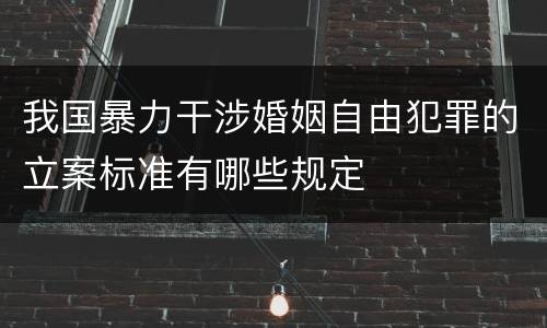 我国暴力干涉婚姻自由犯罪的立案标准有哪些规定