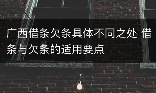 广西借条欠条具体不同之处 借条与欠条的适用要点