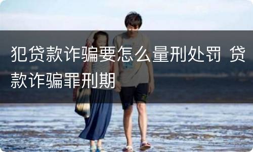 犯贷款诈骗要怎么量刑处罚 贷款诈骗罪刑期