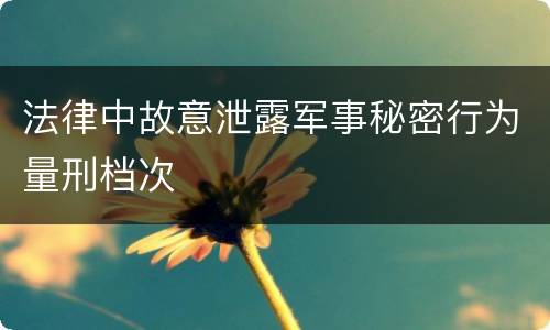 法律中故意泄露军事秘密行为量刑档次