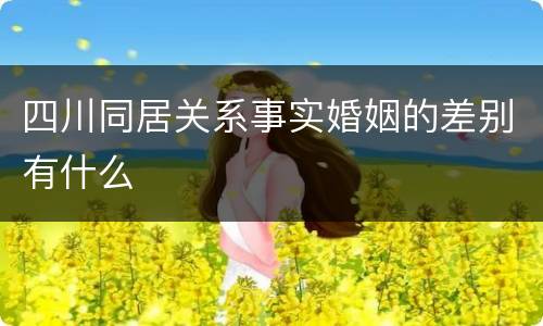 四川同居关系事实婚姻的差别有什么